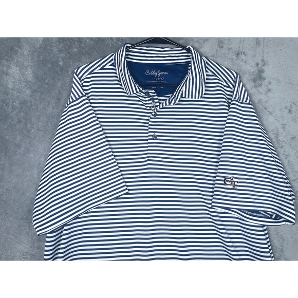 Bobby Jones Other - Bobby Jones X-H2O Georgia Tech Polo Shirt Mens XL Blue White Striped Golf